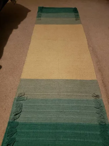 Vista 3 de Jaipur art & Rugs Estera de yoga de algodón - Alfombra tejida a mano ecológica - Antideslizante y gruesa (61x183x5mm) para fitness diario en casa