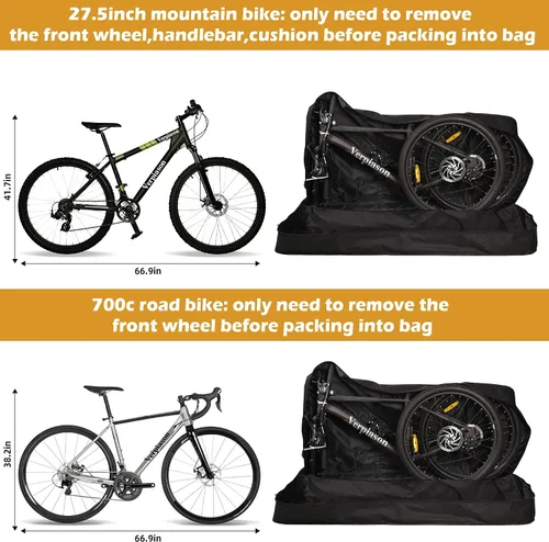 Vista 4 de Bolsa de transporte plegable para bicicleta de carretera MTB de 26-29 pulgadas