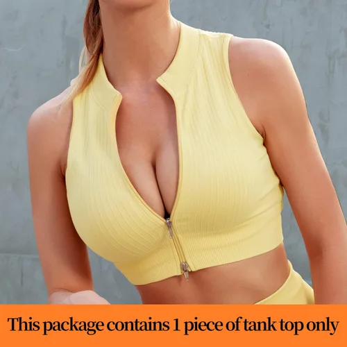 Vista 2 de SOCANA Conjuntos de entrenamiento para mujer, trajes de 2 piezas, ropa de gimnasio, yoga, camisetas cortas acanaladas, sin costuras, cintura alta