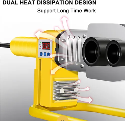 Vista 3 de Soldador de fusión,Máquina de fusión en caliente digital con ajuste de temperatura,Máquina de soldadura de tubos de 8.4-23.7 pulgadas,Máquina