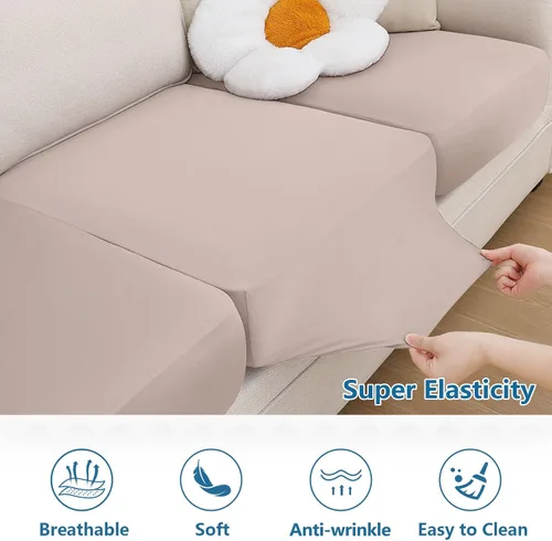 Vista 57 de hyha Fundas de cojín de sofá estampadas, fundas de sofá florales lavables para sofás con 2 cojines, fundas de cojín de patrón elástico para muebles