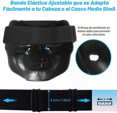 Vista 4 de Máscara de calavera espeluznante con lente polarizada para Airsoft, Paintball, Motor Racing