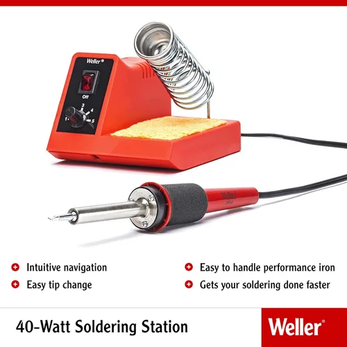 Vista 3 de Weller WLC100 - Estación de soldadura de 40 vatios con cable de soldadura Weller de 0.020 in, diámetro: 0.020 in, peso: 3,527 oz, aleación Sn60Pb40
