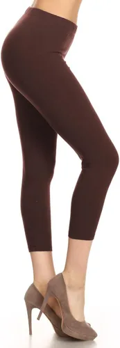 Vista 36 de Leggings Depot NCL27 pantalones capri para yoga de algodón premium suave Negro