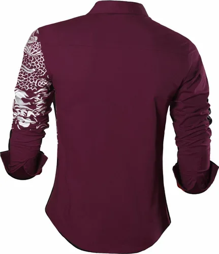 Vista 131 de JZS041, camisa de vestir de manga larga para hombre