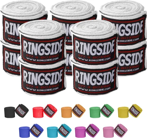 Vista 24 de Ringside Mexican Style Boxing Hand Wraps (Pairs) - 180" Semi-Elastic Cotton Blend Wrist Support with Thumb Loop for MMA, Muay Thai, Kickboxing
