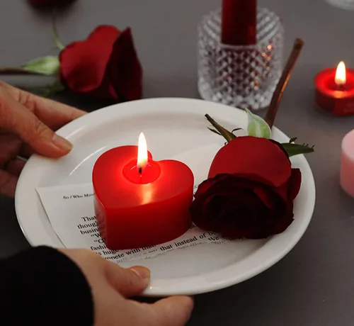 Vista 4 de Vela aromática con aroma a corazón, cera de soja, vela romántica decorativa para el día de San Valentín, boda, regalo de cumpleaños, ideal