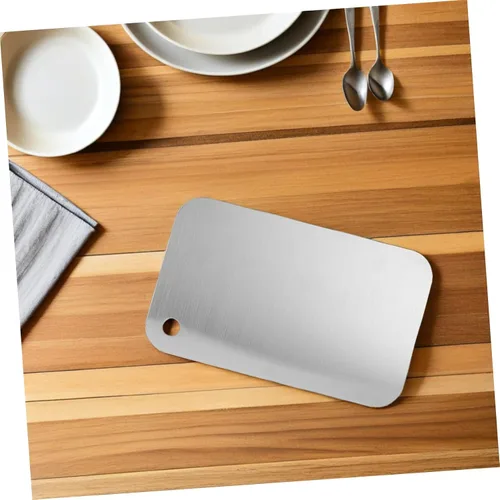 Vista 6 de 3pcs Stainless Steel Cutting Board Set with Double Sided Design and Thickened Construction, Non-slip Kitchen Chopping Boards for Meat, Vegetables
