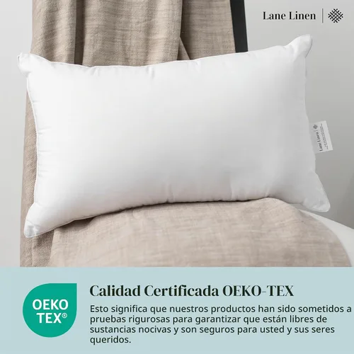 Vista 7 de LANE LINEN Relleno de almohada de 12 x 20 pulgadas, juego de 4 almohadas decorativas blancas para sofá cama, rellenos de almohada esponjosos
