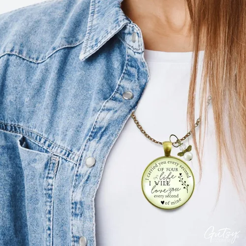 Vista 29 de Gutsy Goodness Miscarriage Necklace Comforting Sentimental Handmade Jewelry For Mom - Pendant, Message Card, Keepsake Gift Box