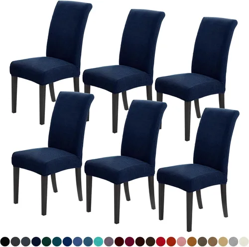 Vista 31 de Joccun - Juego de 2 fundas para sillas de comedor, fundas elásticas para sillas de comedor, fundas de asiento para sillas de comedor, funda de Negro