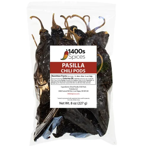 Vista 6 de 1lb Pasilla Negro Chilaca Pimientos Secos de Chile Enteros