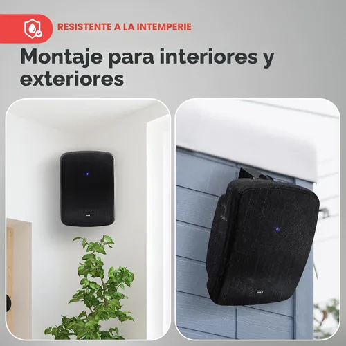 Vista 4 de Pyle, sistema de bocinas Bluetooth resistente al agua para interior/exterior Negro