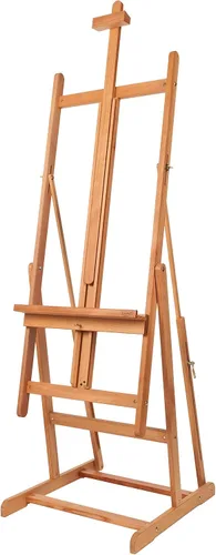 Vista 14 de Mabef M33 Caballete de estudio, madera de haya engrasada, caballete ajustable para interiores, convertible a mesa de pintura, soporta aceite