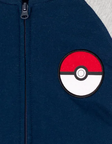 Vista 5 de Pokemon Chaqueta universitaria de felpa francesa con cremallera, tallas de niño pequeño a niño grande (4-18-20)