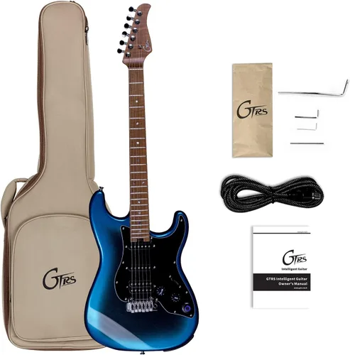 Vista 12 de GTRS P800 - Guitarra eléctrica inteligente de práctica con APP, 16 simulaciones de guitarra, efectos y 12 horas de vida de batería, looper de 80