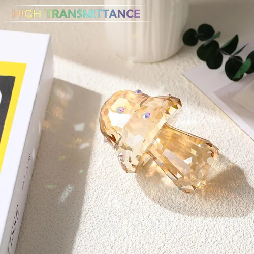 Vista 2 de Figura de cristal de hongo, bonita decoración de escritorio para el hogar con circonitas brillantes, regalos de hongos Kawaii para mujeres, adorno