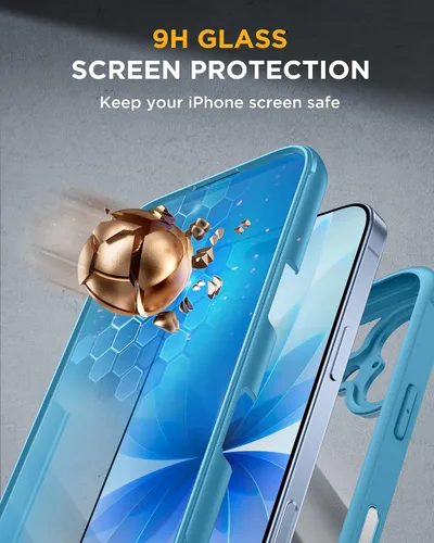 Vista 470 de Miracase Serie de vidrio para iPhone 11 de 6.1 pulgadas, funda protectora de cuerpo completo resistente mejorada con protector de pantalla de vidrio
