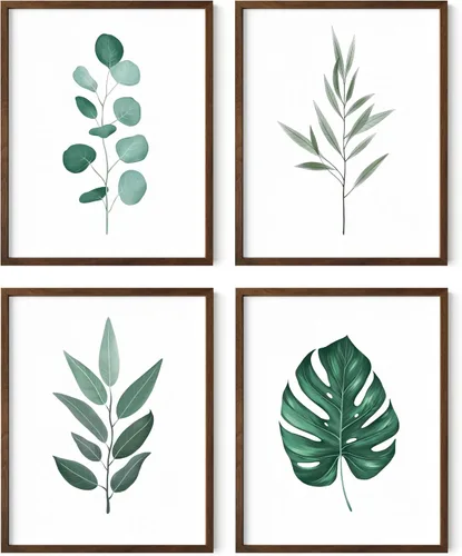 Vista 64 de HAUS AND HUES Arte de pared floral gris, juego de 4 pósteres de plantas para pared vintage, impresiones botánicas, cuadros de flores en blanco