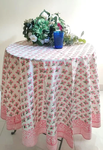Vista 39 de ATOSII Mantel 100% algodón, Amara, floral, hecho a mano, rectangular, de lino, para cocina, comedor, fiestas, bodas, exteriores, picnics, Pascua