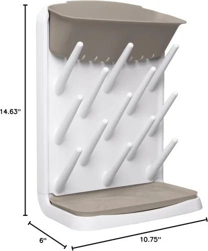 Vista 11 de Ubbi Estante de secado vertical para biberones, estante de secado para encimera que ahorra espacio, accesorio para bebés, gris pardo (paquete de 6)