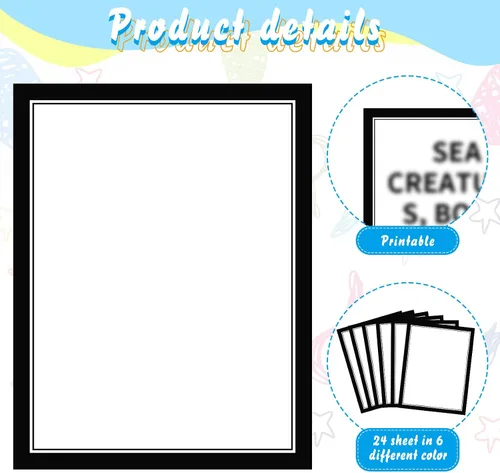 Vista 3 de PerKoop 36 hojas de suministros para tableros de póster de feria científica, 24 subtítulos autoadhesivos para presentación, 4 títulos para proyectos