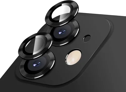 Vista 16 de LucBuy Protector de lente de cámara para iPhone 12 Pro Max, vidrio templado HD de alta calidad, aleación de aluminio, anillo individual, película