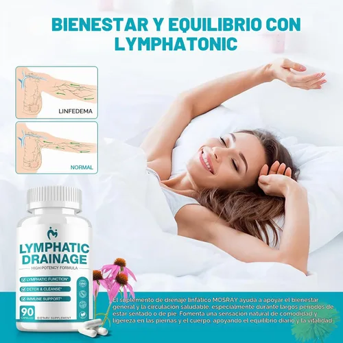 Vista 4 de Suplementos de drenaje linfático 90 cápsulas para la salud inmunológica