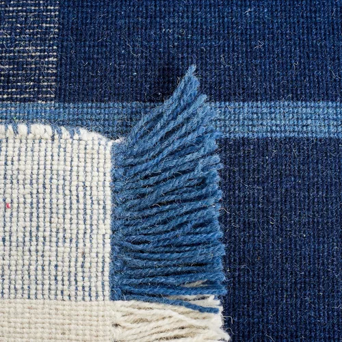 Vista 8 de SAFAVIEH Striped Kilim Collection STK707M - Alfombra de lana de tejido plano de 2 pies 3 pulgadas x 8 pies, color azul/beige