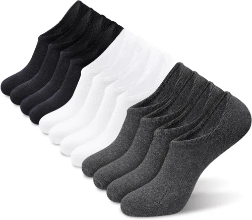 Vista 16 de IDEGG - Calcetines invisibles para hombre de corte bajo, calcetines cortos de tobillo para hombres, calcetines deportivos casuales con agarre A-8