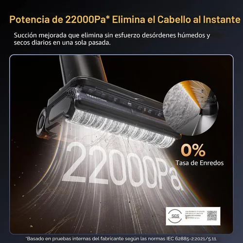 Vista 6 de roborock F25 Aspiradora Ultra de Vapor Húmeda y Seca, Trapeador de Vapor de 356°F y Aspiradora Trapeador Inalámbrica de Agua Caliente de 187°F Todo