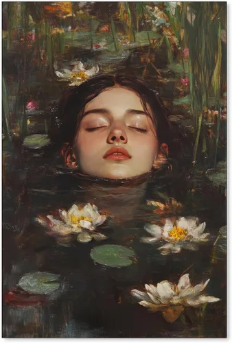Vista 15 de Haitunone Arte de pared de mujer india paquistaní tradicional, póster de pintura floral feminista estilo mogol, impresiones en lienzo para sala