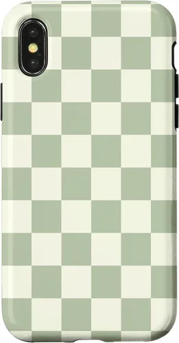 Vista 5 de Funda clásica Checkered Checker Checkerboard Light Sage Green para iPhone 17