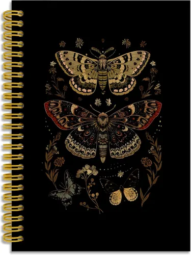 Vista 29 de Dark Witchy Moon Stars Notebook Journal, Celestial Astrology Witchy Gifts for Women Journal, Crescent Moon Face Starry Forest Spiral Notebook