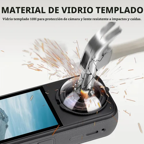 Vista 2 de Protector de lente X5 Premium para Insta360 X5, cubierta protectora de lente de vidrio templado de alta transparencia para cámara protectora Insta