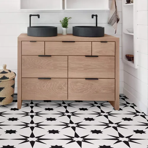 Vista 4 de FloorPops FP2948 Altair Peel & Stick - Azulejos para suelo, color negro