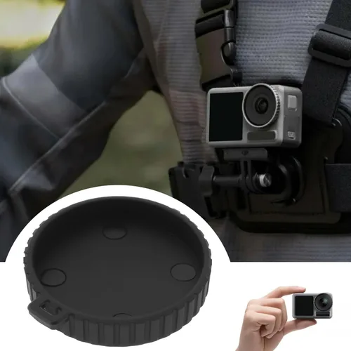 Vista 3 de Funda protectora de silicona para lente de cámara, 4 unidades, compatible con Osmo Action 5pro 4 3, color negro
