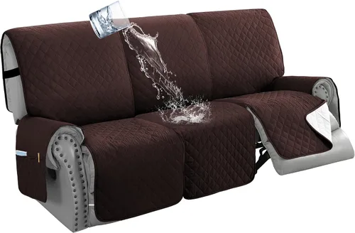 Vista 18 de H.VERSAILTEX Funda impermeable 100% impermeable para sofá biplaza reclinable de 2 piezas, protector de muebles suave y grueso con bolsillos lavables