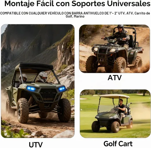 Vista 8 de Barra de sonido UTV de 400 W, altavoces para carrito de golf, Bluetooth, barra de sonido para carrito de golf, altavoz UTV, barra de sonido
