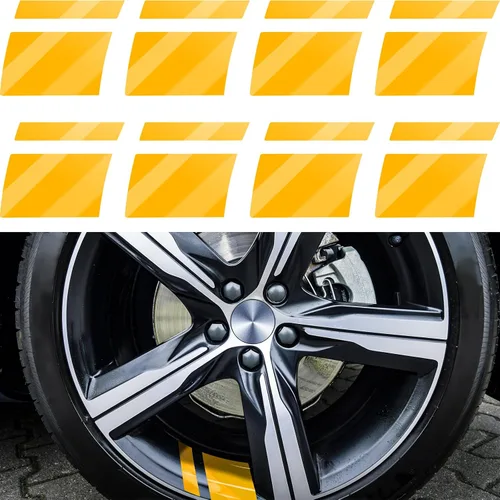 Vista 8 de Tallew 8 piezas de calcomanías para borde de rueda con rayas adhesivas para automóviles para ruedas de 18-21 pulgadas, calcomanías reflectantes