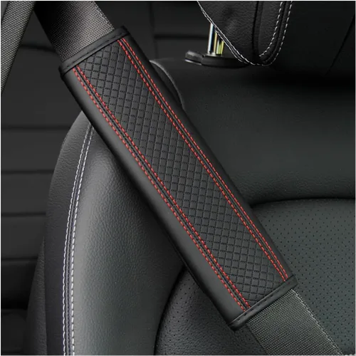 Vista 8 de Osilly 2 piezas de fundas para cinturón de seguridad de coche, protección de hombro de fibra de carbono, cojín suave para cinturón de seguridad