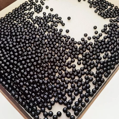 Vista 2 de INSPIRELLE 2600 perlas de imitación de ABS negras sin perforar para rellenos de jarrón, cuentas de maquillaje sin agujero de 0.236 pulgadas