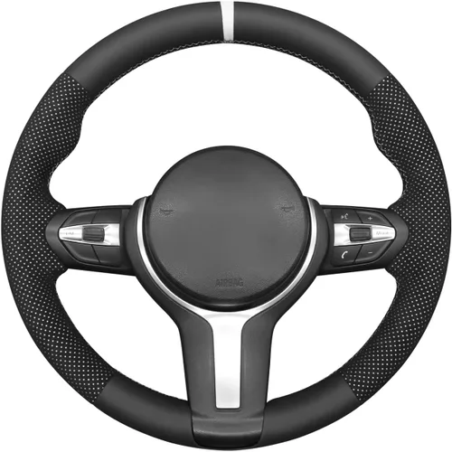 Vista 50 de MEWANT - Funda para volante de automóvil cosida a mano de Athsuede para BMW F87 M2 F80 M3 F82 M4 M5 F12 F13 M6 F85 X2 X5 M F86 X6 M F33 F30 M