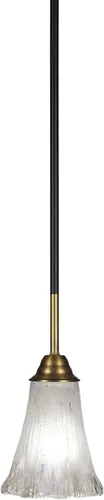 Vista 12 de Toltec Lighting Paramount - Mini colgante de 1 luz en acabado negro mate con cristal de arte perla de 7 pulgadas y estilo negro