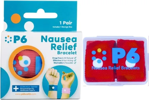 Vista 28 de P6 Bandas de mareo por movimiento para niños, pulseras para niños antináuseas, crucero por mar, viajes, enfermedades del automóvil, alivio natural