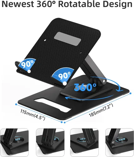 Vista 3 de Ingnok Soporte ajustable para tableta, soporte para monitor portátil compatible con monitor portátil, tableta, teléfono, iPad, Surface Pro, Kindle