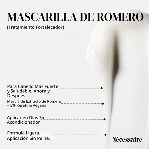 Vista 3 de Nécessaire Máscara sin enjuague de romero. Mascarilla capilar de queratina