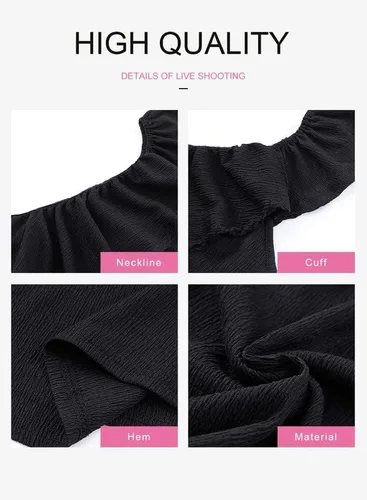 Vista 3 de Dokotoo Camiseta sin mangas para mujer, con un hombro descubierto, con volantes, lisas, holgadas