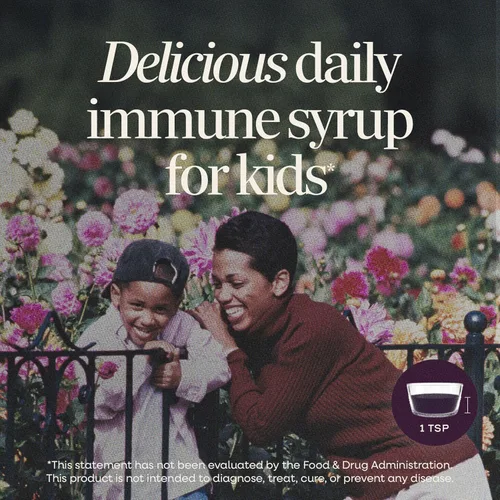 Vista 2 de Nature's Way Sambucus - Jarabe inmunológico de saúco para niños con equinácea y propóleos, apoyo inmunológico*, sabor a bayas, 4 onzas líquidas