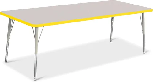 Vista 60 de Berries Mesa rectangular para actividades, altura A, Gris/Negro/Negro, 1